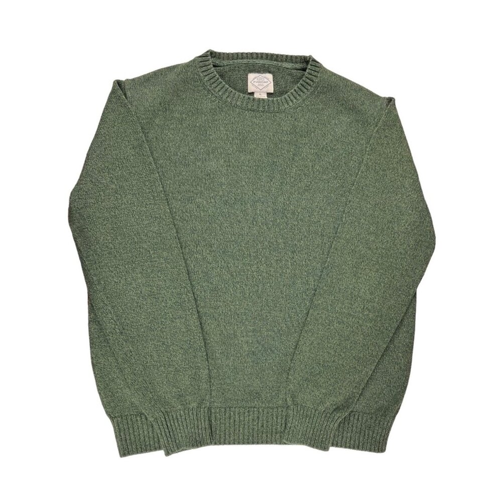 St. John’s Bay Pullover Sweater Crewneck Green Marled Cotton Size XL Fisherman